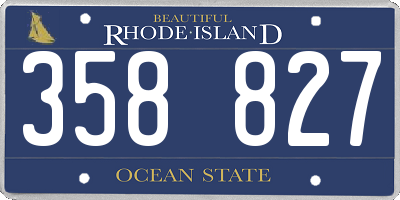 RI license plate 358827