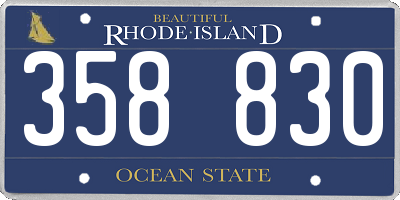 RI license plate 358830