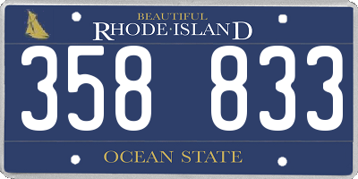 RI license plate 358833