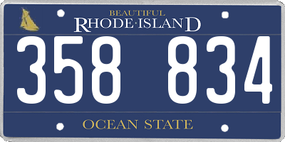 RI license plate 358834