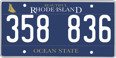 RI license plate 358836