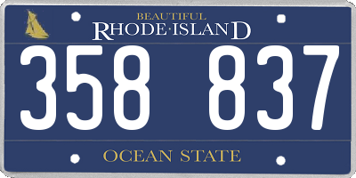 RI license plate 358837