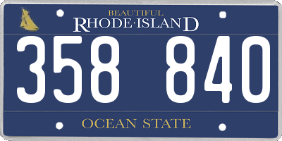 RI license plate 358840