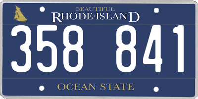 RI license plate 358841