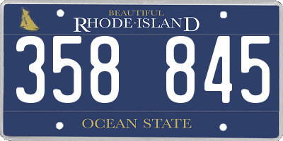 RI license plate 358845