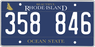 RI license plate 358846