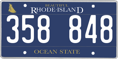 RI license plate 358848