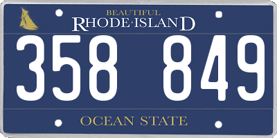 RI license plate 358849