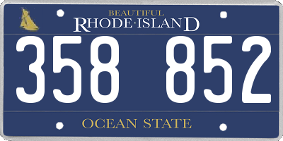 RI license plate 358852