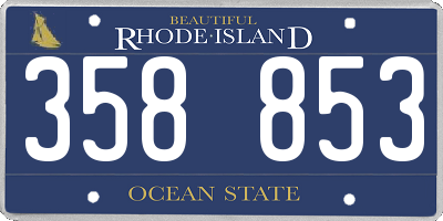 RI license plate 358853