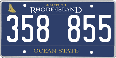RI license plate 358855