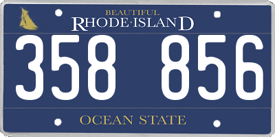 RI license plate 358856