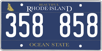 RI license plate 358858