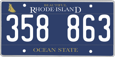 RI license plate 358863