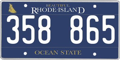 RI license plate 358865