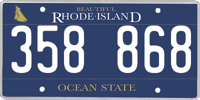 RI license plate 358868