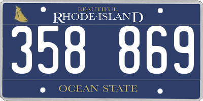 RI license plate 358869