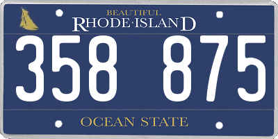RI license plate 358875