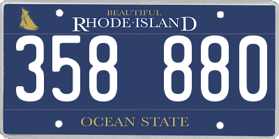 RI license plate 358880