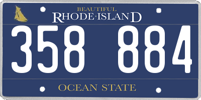 RI license plate 358884