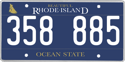 RI license plate 358885