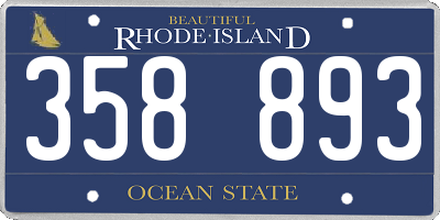 RI license plate 358893