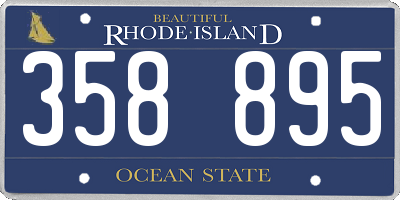 RI license plate 358895