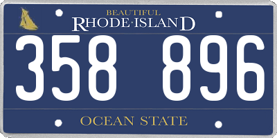 RI license plate 358896