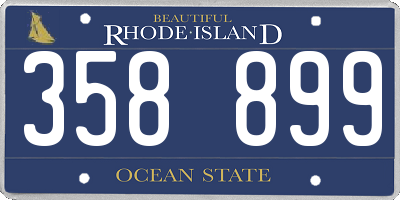 RI license plate 358899