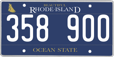 RI license plate 358900