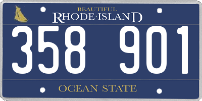 RI license plate 358901