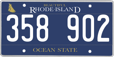 RI license plate 358902