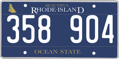 RI license plate 358904