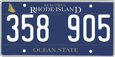 RI license plate 358905