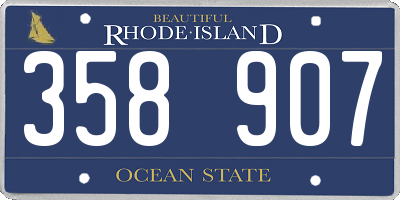 RI license plate 358907