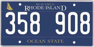 RI license plate 358908