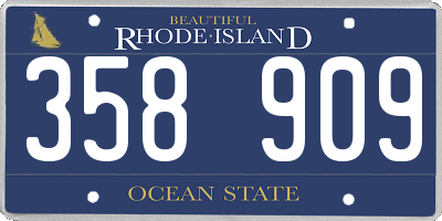 RI license plate 358909