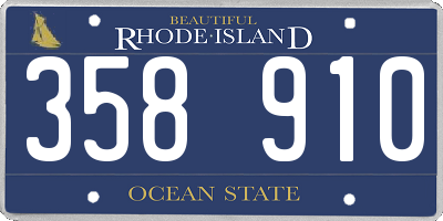 RI license plate 358910