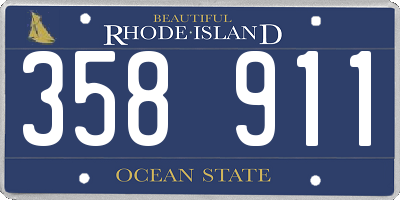 RI license plate 358911