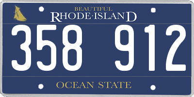RI license plate 358912