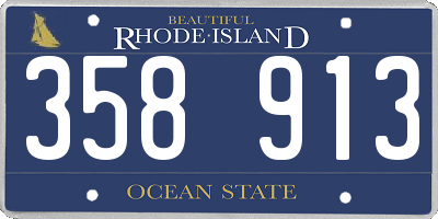 RI license plate 358913