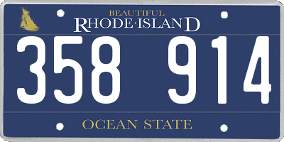 RI license plate 358914