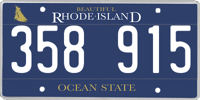 RI license plate 358915