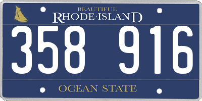 RI license plate 358916