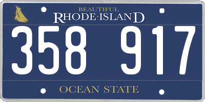 RI license plate 358917