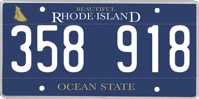 RI license plate 358918