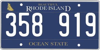 RI license plate 358919