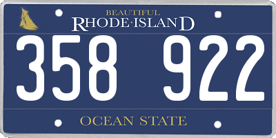 RI license plate 358922