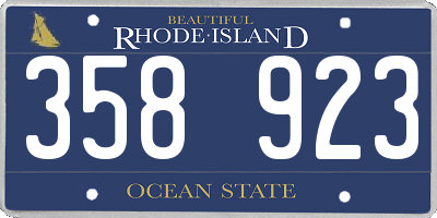 RI license plate 358923