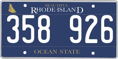 RI license plate 358926